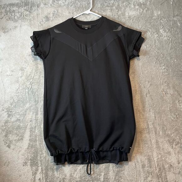 Diesel Sheer Panel Knit Dress Size Small Black Short Sleeve Women's - Picture 1 of 8